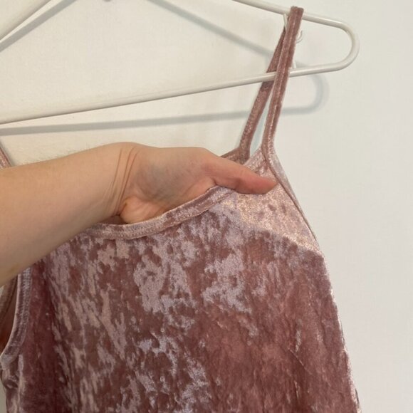 ALLISON JOY EVEREVE Cori Velvet Tank Blush Light Pink Velour Sleeveless Preppy M - Picture 7 of 12